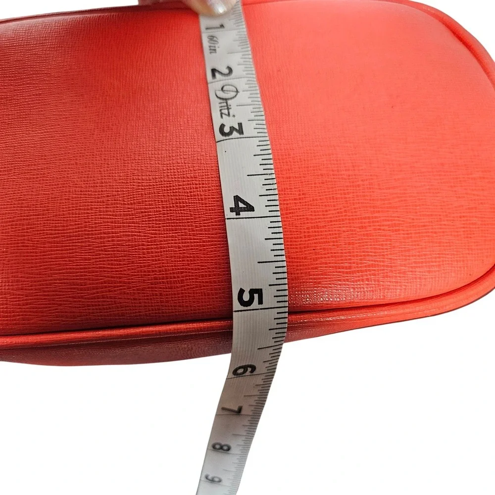 Valentina Leather Pouch‎ Clutch Bag Italian Made Tassel Accent Orange Coral NWOT